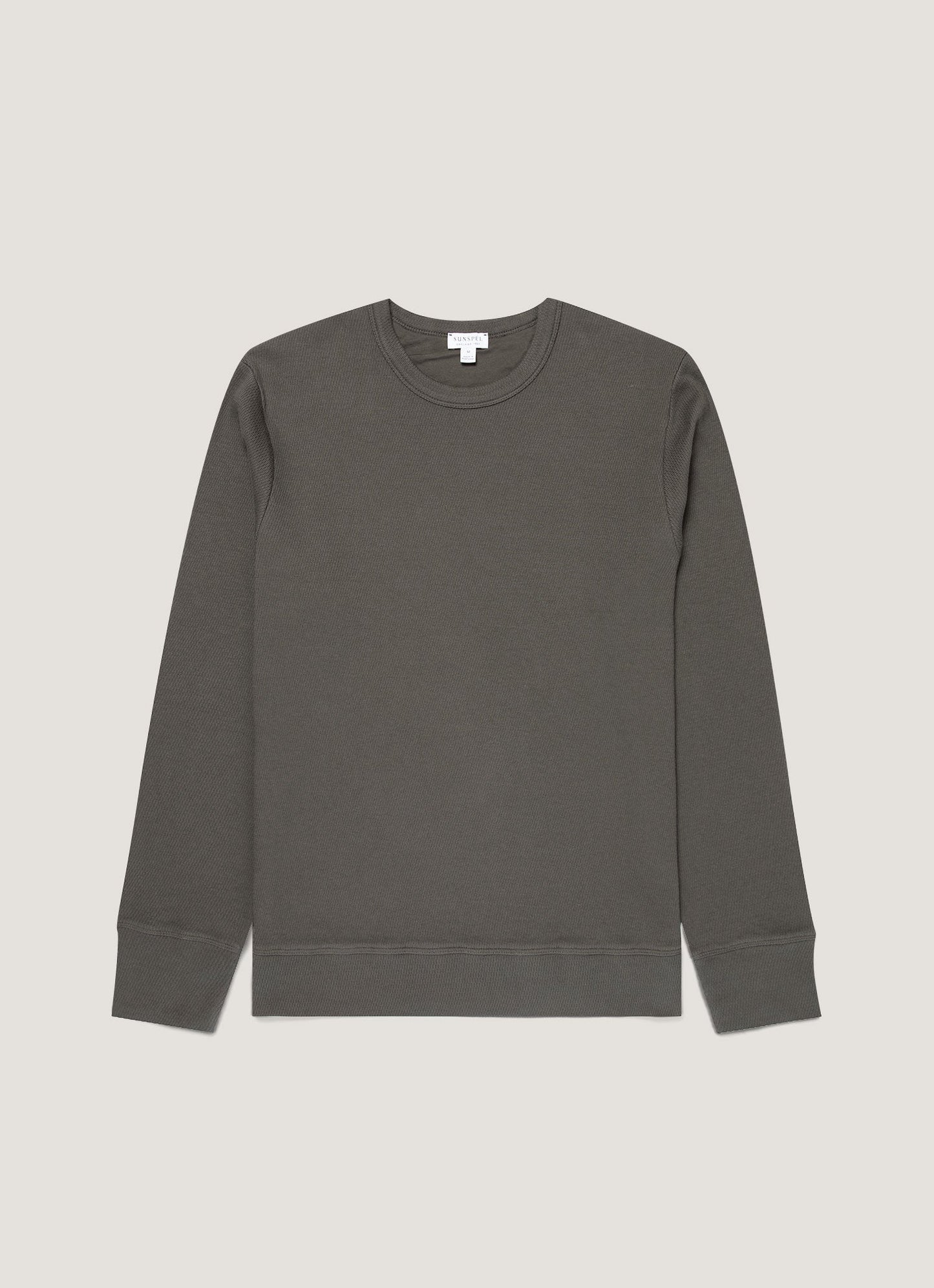 Mens Long Sleeve Cellulock Crew Neck In Charcoal Mtsh0201 Gyab
