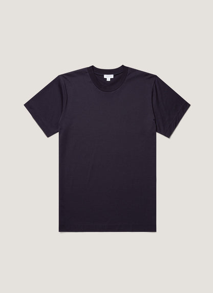 Mens Silk Cotton Cashmere Tshirt In Navy Mtsh0203 Buaa