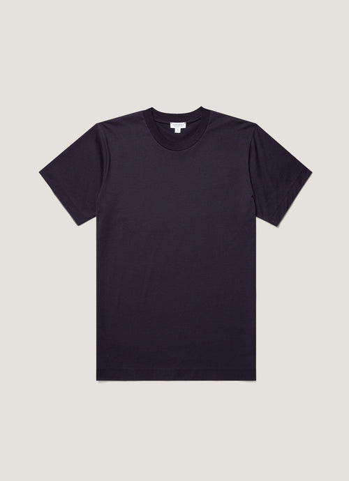 Mens Silk Cotton Cashmere Tshirt In Navy Mtsh0203 Buaa