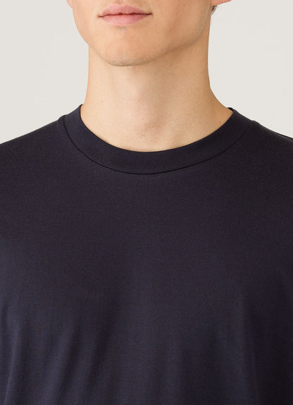 Mens Silk Cotton Cashmere Tshirt In Navy Mtsh0203 Buaa