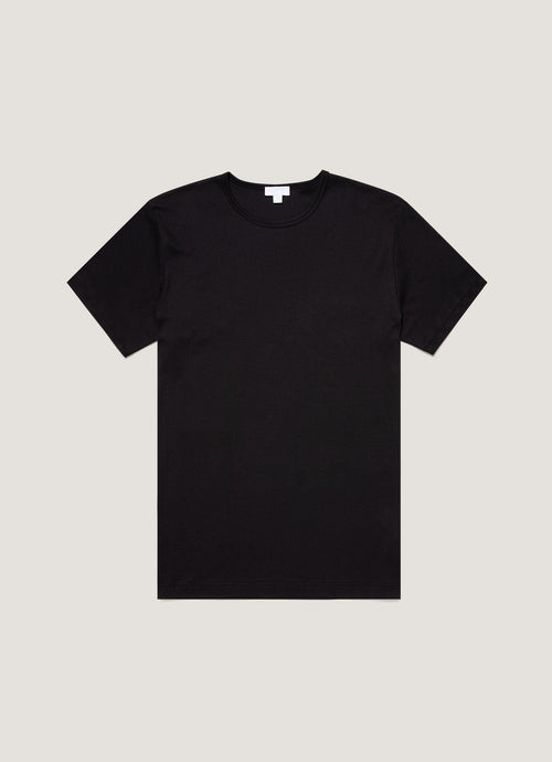 Mens Sea Island Cotton Underwear T Shirt Black