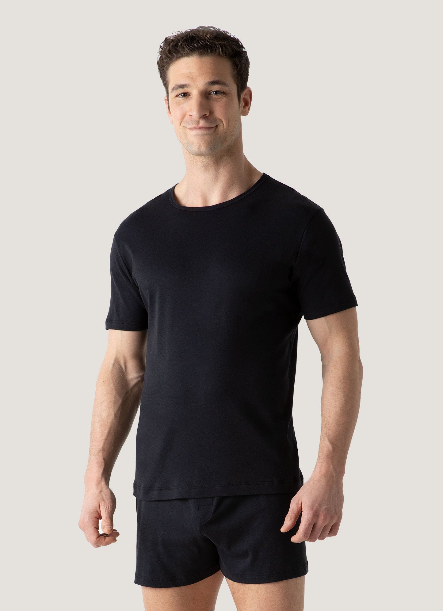Mens Sea Island Cotton Underwear T Shirt Black