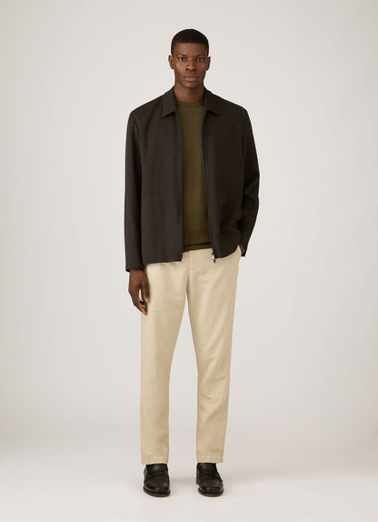Mens Sea Island Cotton Knit Tshirt In Deep Olive Mtsh8278 Gniz