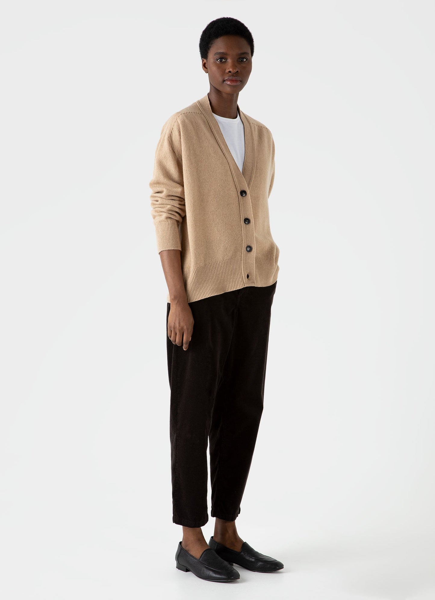 Womens Lambswool Cardigan In Light Camel Wcar8183 Brat