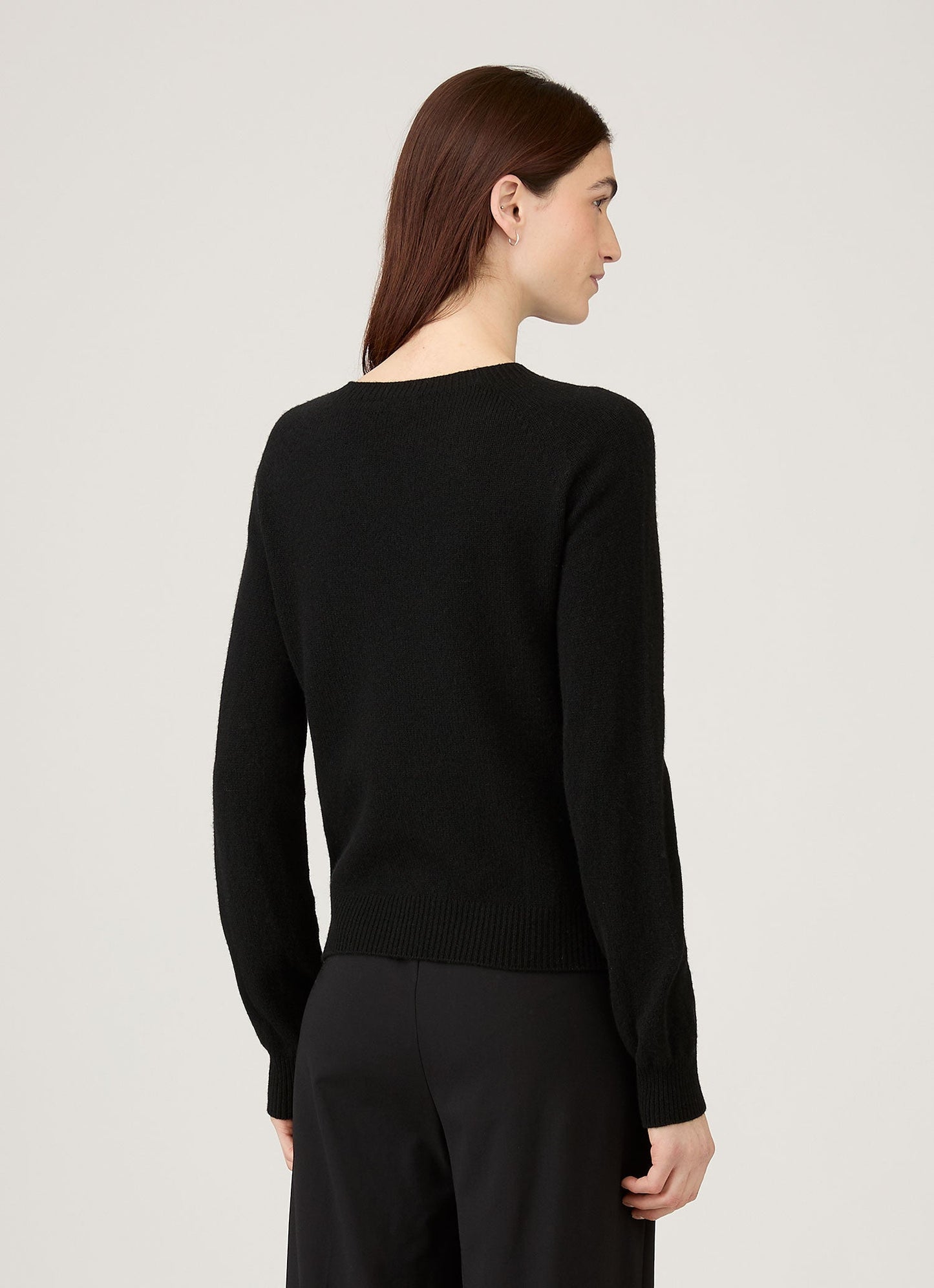 Womens Lambswool Crew Neck Black
