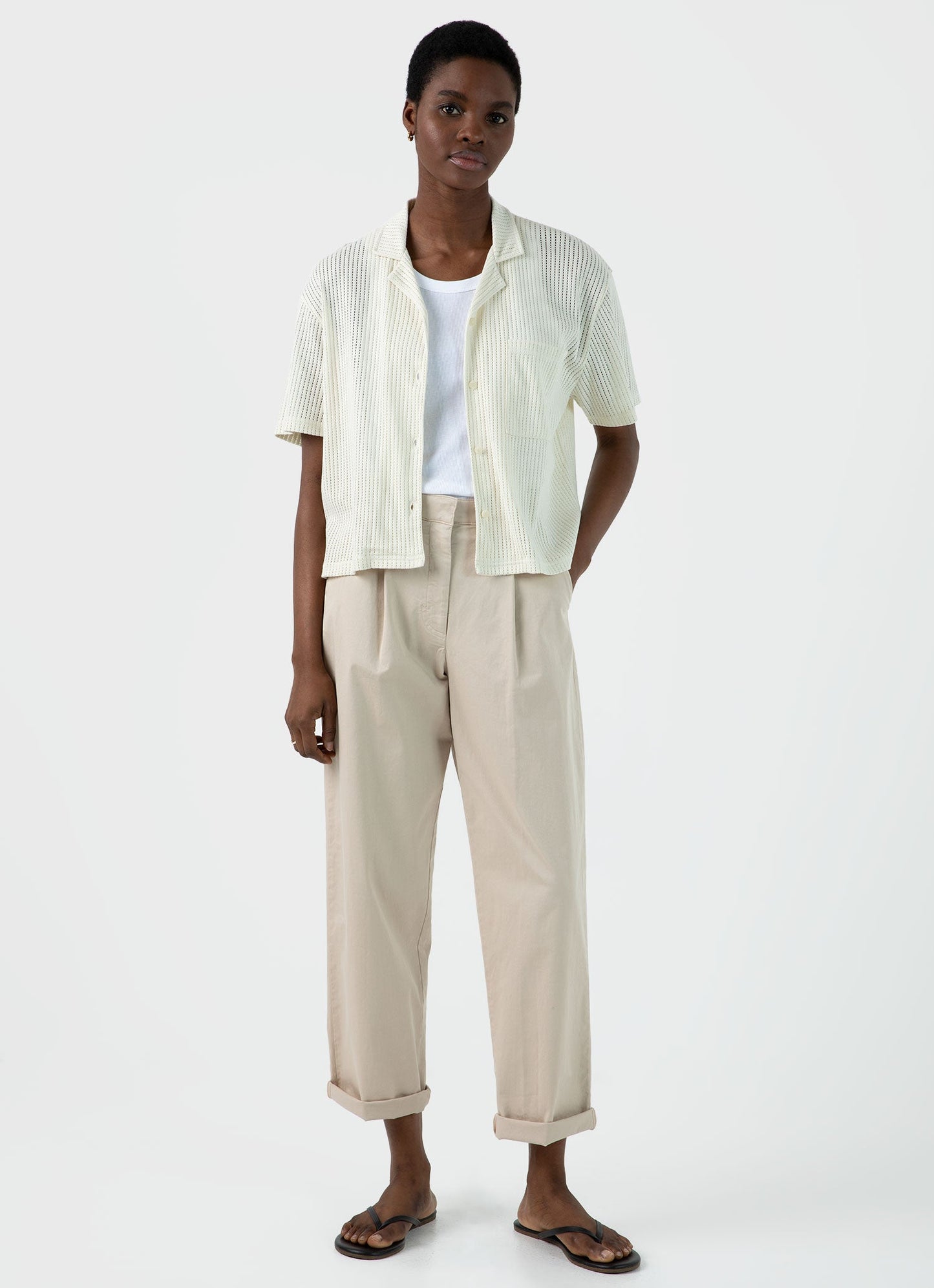 Womens Lace Mesh Shirt In Ecru Wsht2041 Whcr