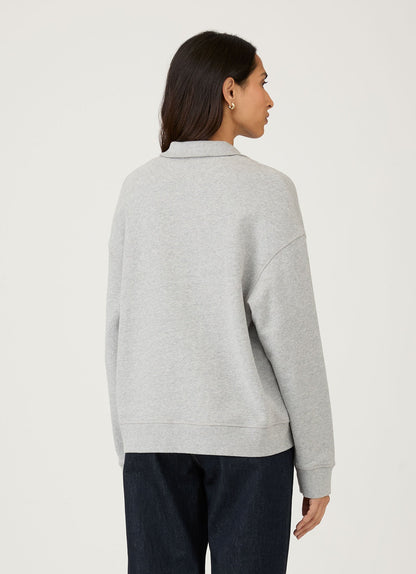 Zip Sweat In Grey Melange